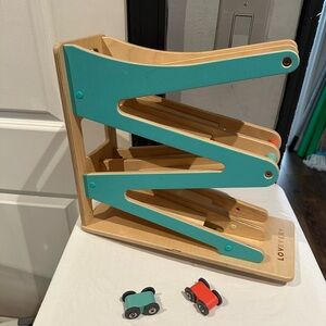 LOVEVERY Race & chase ramp WITH CARS optional wooden pegboard add on available